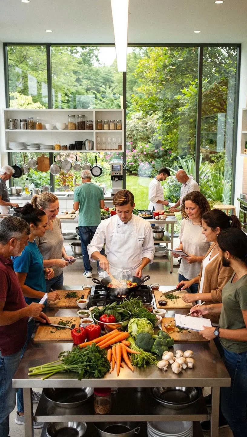 Kuchařka otevřená na stole s recepty na podzimní pokrmy.