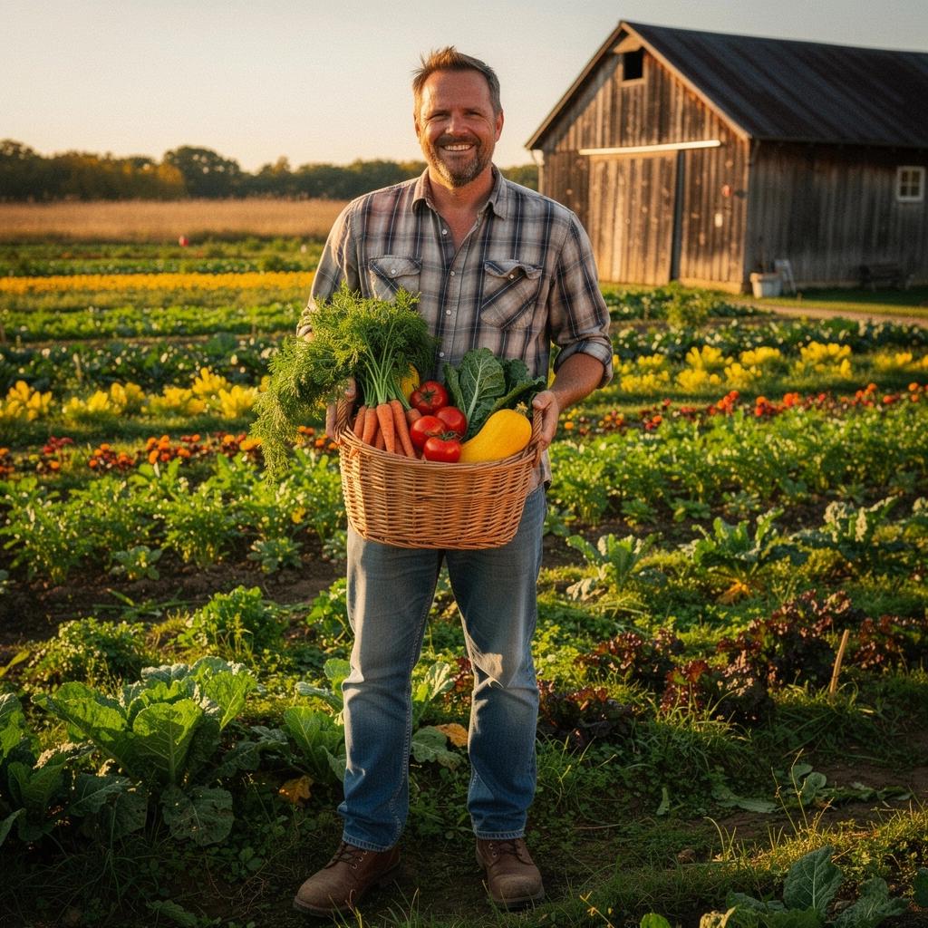 Snímek čerstvě sklizené zeleniny na dřevěném stole s recepty na sezónní pokrmy.